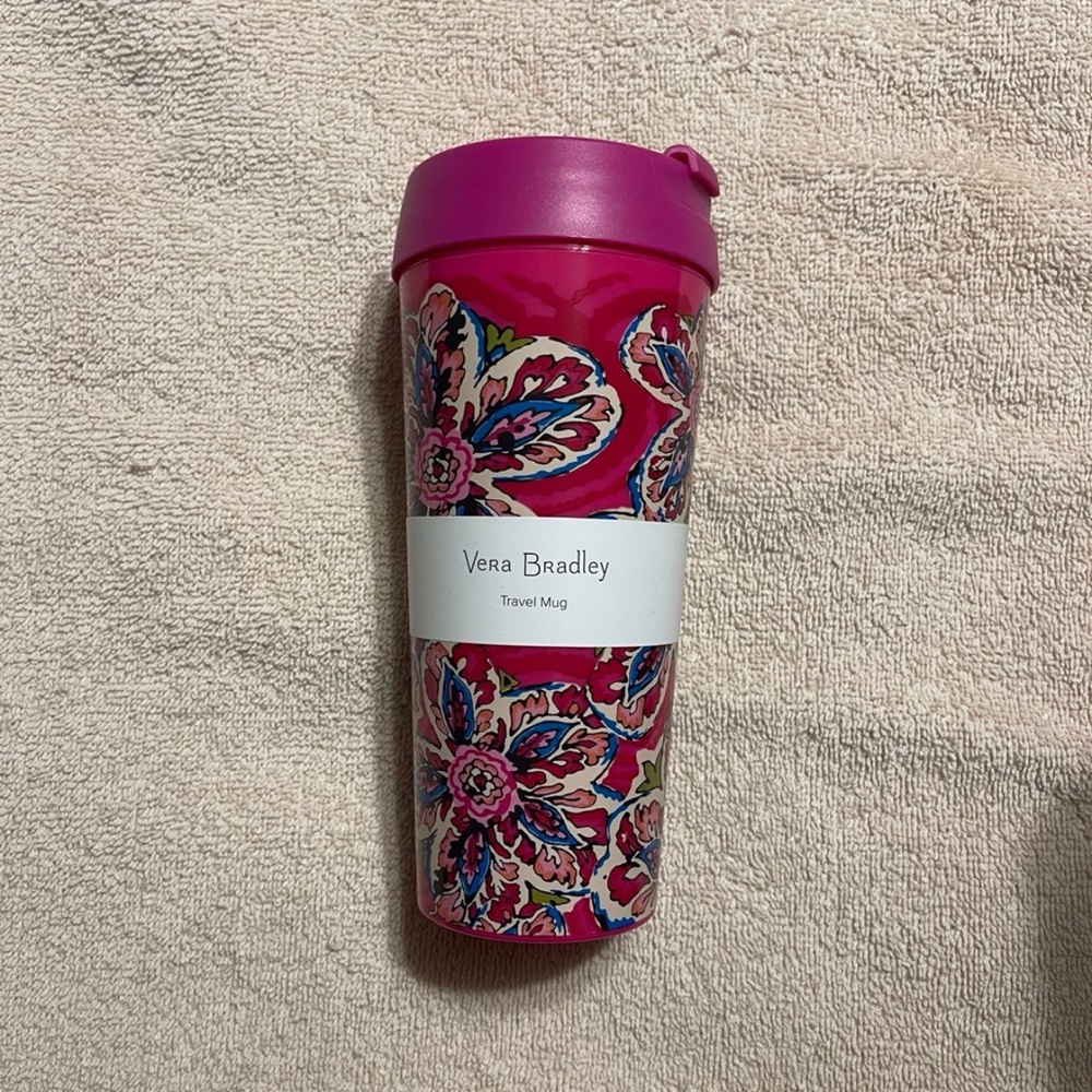 NWT Vera Bradley Sunburst Floral Travel Mug Retired pattern